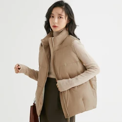 Women 90% White Duck Down Vest Warm Sleeveless Jacket Female Portable Thick Waist Coat Parkas