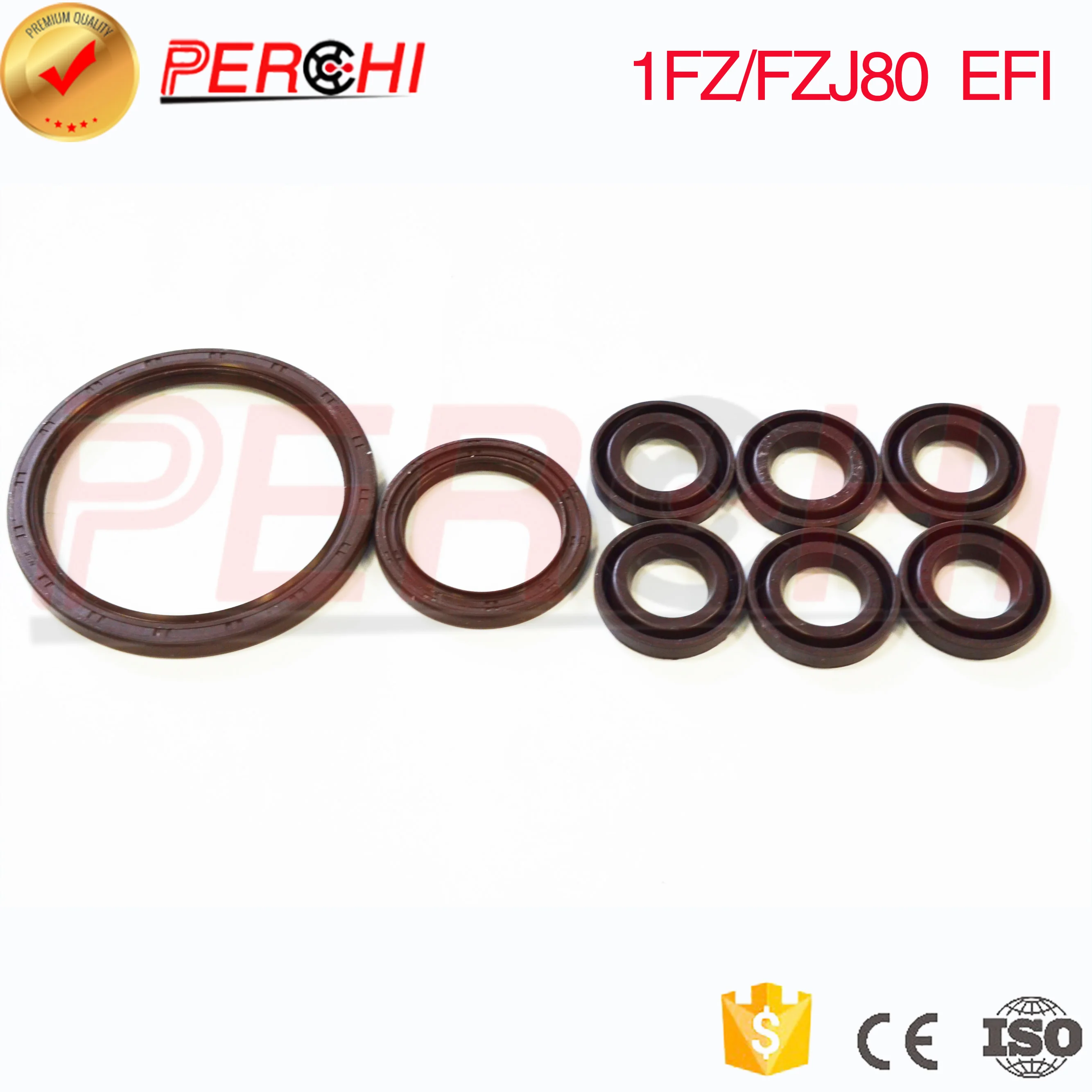 For TOYOTA 1FZ/FZJ80 Front crankshaft oil seal 90311-52013 Rear crankshaft oil seal 90311-99009 Spark plug oil seal 11193-15010