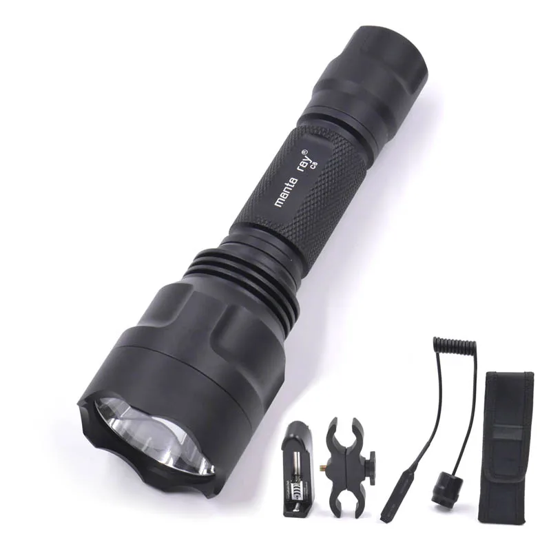 C8 LED Flashlight Hunting Torch with XM-L2 U3 Ultra Bright Camping Light 1 Mode Waterproof Bicycle Light Use 18650 Battery Power