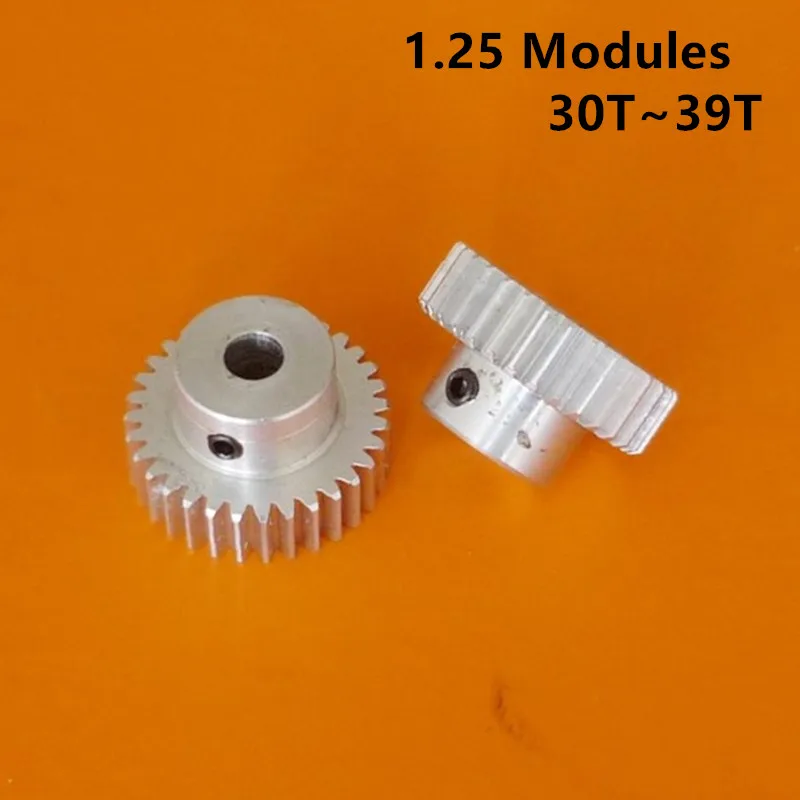 

1.25 Modules 30T-39T Tooth Aluminum Alloy Spur gear Cylindrical Gear Hole 5/6/6.35/7/8/10/12/14/15mm