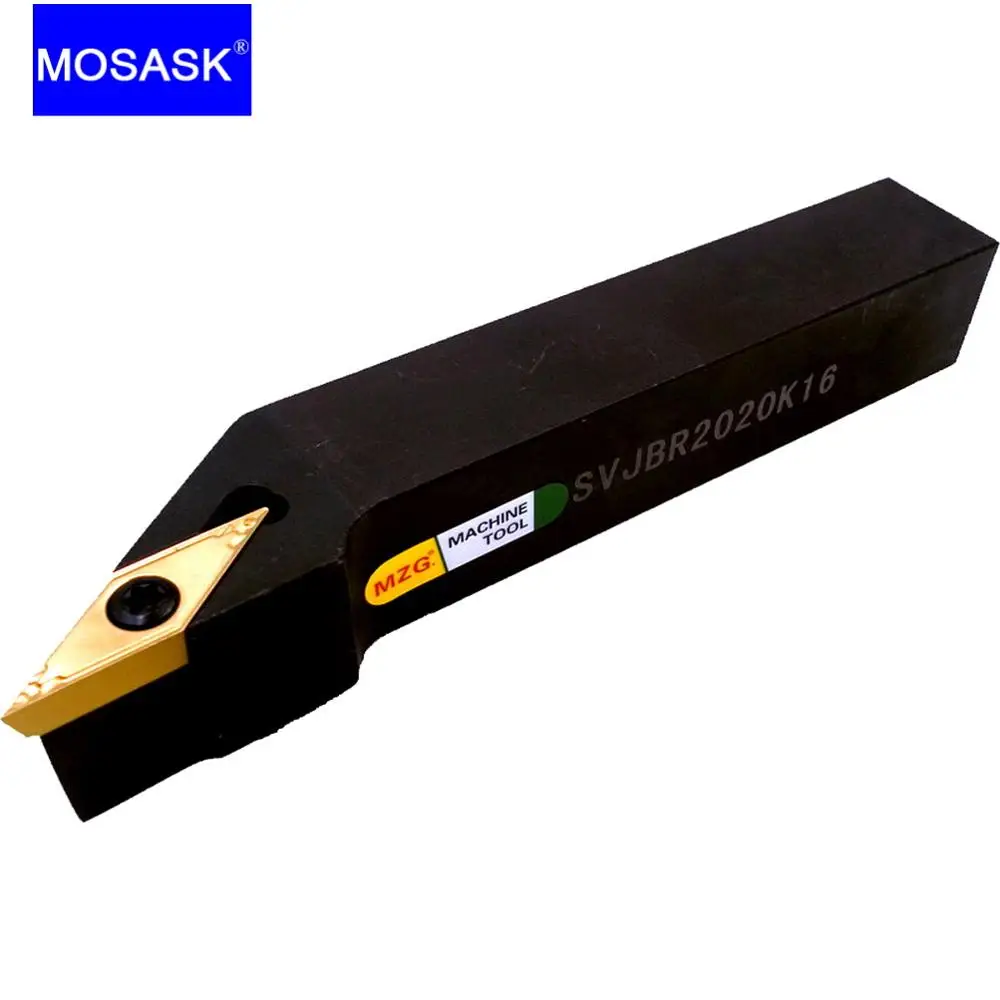 MOSASK SVJBR Indexable 10 12 16 20 mm Borning Cutters VBMT Carbide Inserts CNC Lathe Machining External Turning Toolholders