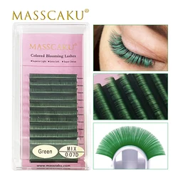 MASSCAKU new style C/D curl 0.07 thickness 8-15mm mix length false lashes individual soft comfortable colored eyelash extension