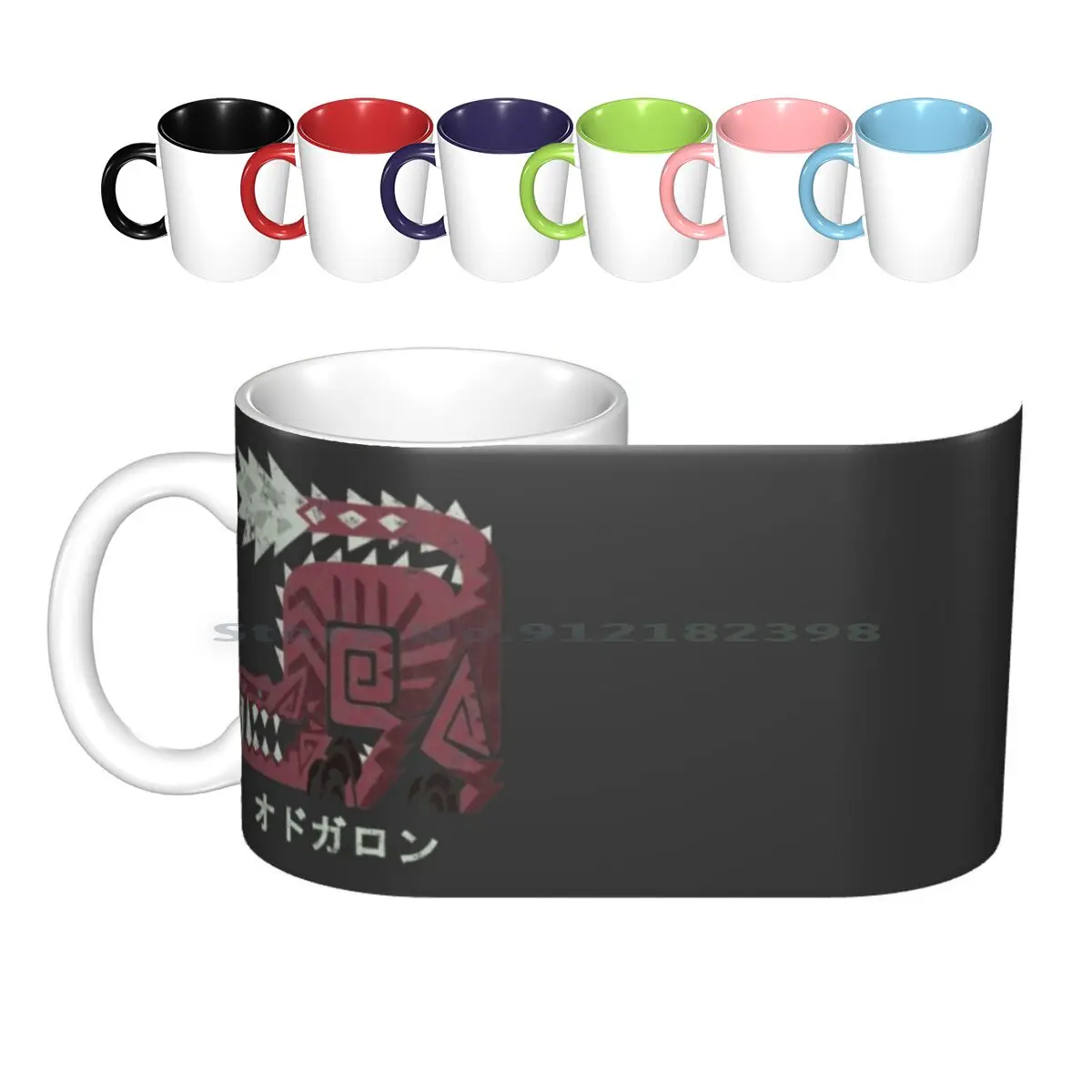 Monster Hunter World Odogaron Kanji Icon Ceramic Mugs Coffee Cups Milk Tea Mug Odogaron Monster Hunter Monster Hunter World