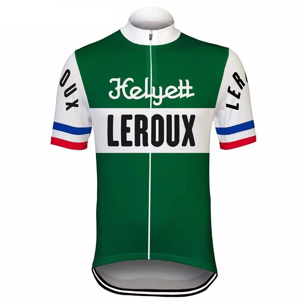 

HELYETT LEROUX TEAM Retro Classic Cycling Jerseys Racing Bicycle Summer Short Sleeve Ropa Ciclismo Clothing Maillot