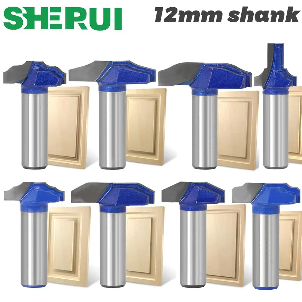 1 pc 12mm Shank Woodworking Door Frame Router Bits for wood carbide lassical door cabinet bits Engraving Milling Cutte