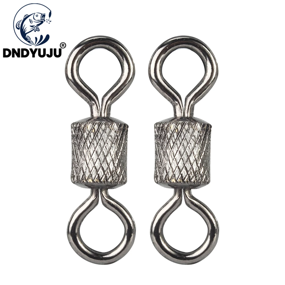 DNNYUJU 50pcs Stainless Steel Rolling Swivels Fishing Swivel Size 8#~12# Fishing Accessories Sea Fishing Hook Connector Pesca