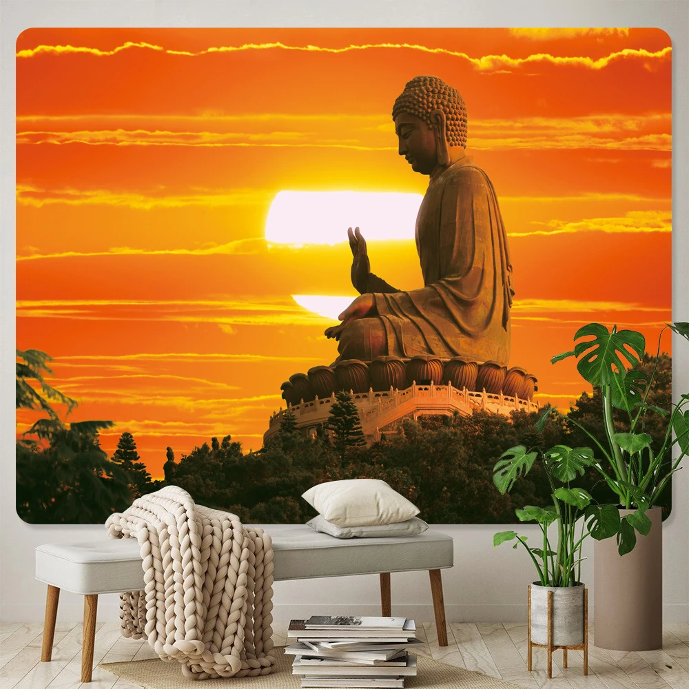 Buddha Meditation Home Decoration Tapestry Mandala Bohemian Decoration Psychedelic Scene Wall Mount Tarot Yoga Mat