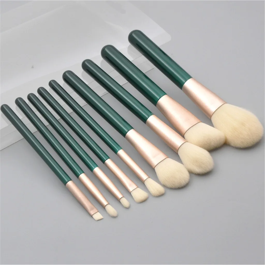 Diamantgroen 9-delige make-upborstel Foundation Brush Poederborstels voor oogschaduw Blush Brush Cosmetica Make-up gereedschap