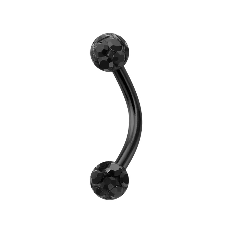 Bling Curved Barbell Eyebrow Rings Piercing