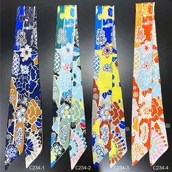 Moda lenço de seda pequena lenço de seda de luxo feminino hairband bandagem novo design camisa cachecol gravata bandana lenços para senhoras