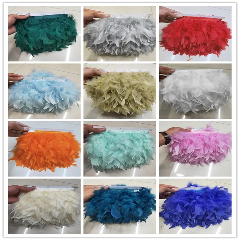 

Оптовая продажа, 10 ярдов, отделка бахромой из натурального пера индейки, лента 10-15 см для свадебной юбки/платья/одежды, украшение «сделай сам» для вечеринки