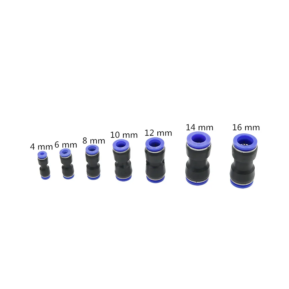 PVC Quick-connect straight connector 4/6/8/10/12/14/16mm Port Connection Interface Water Connector Pneumatic Components 3 Pcs