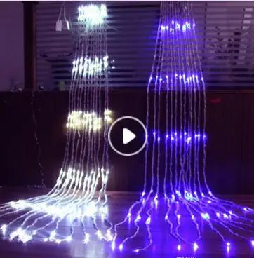 

3x3M/6x3M/3x6M Waterfall Snowfall Curtain Icicle LED String Light Meteor Shower Rain Effect String Light Christmas Wedding Light