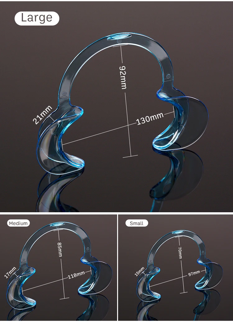 Abridor de boca dental da forma de c, 10 pces boca gag ortodôntico dental ferramenta intraoral bochecha lábio retractor boca propagador