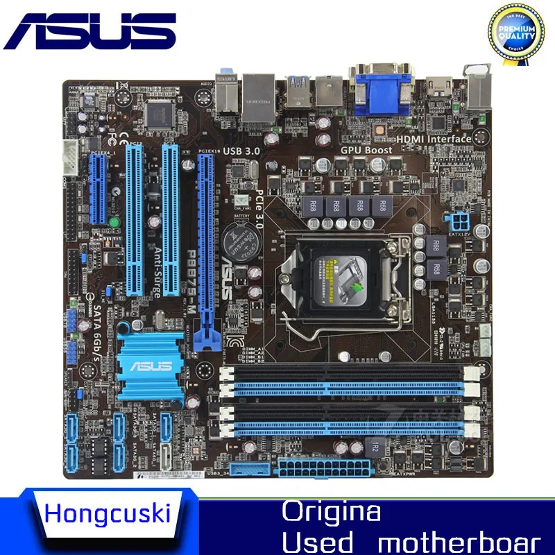 

original motherboard For ASUS P8B75-M DDR3 LGA 1155 USB2.0 USB3.0 32GB for 22/32nm cpu B75 Desktop motherboard Free shipping