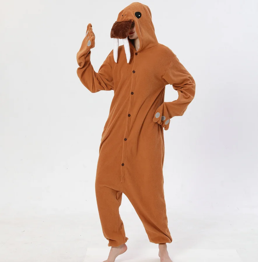 

Unisex the Walrus Costumes Morse Onesies Cosplay Pajamas Adult Pyjamas Animal Sleepwear Jumpsuit