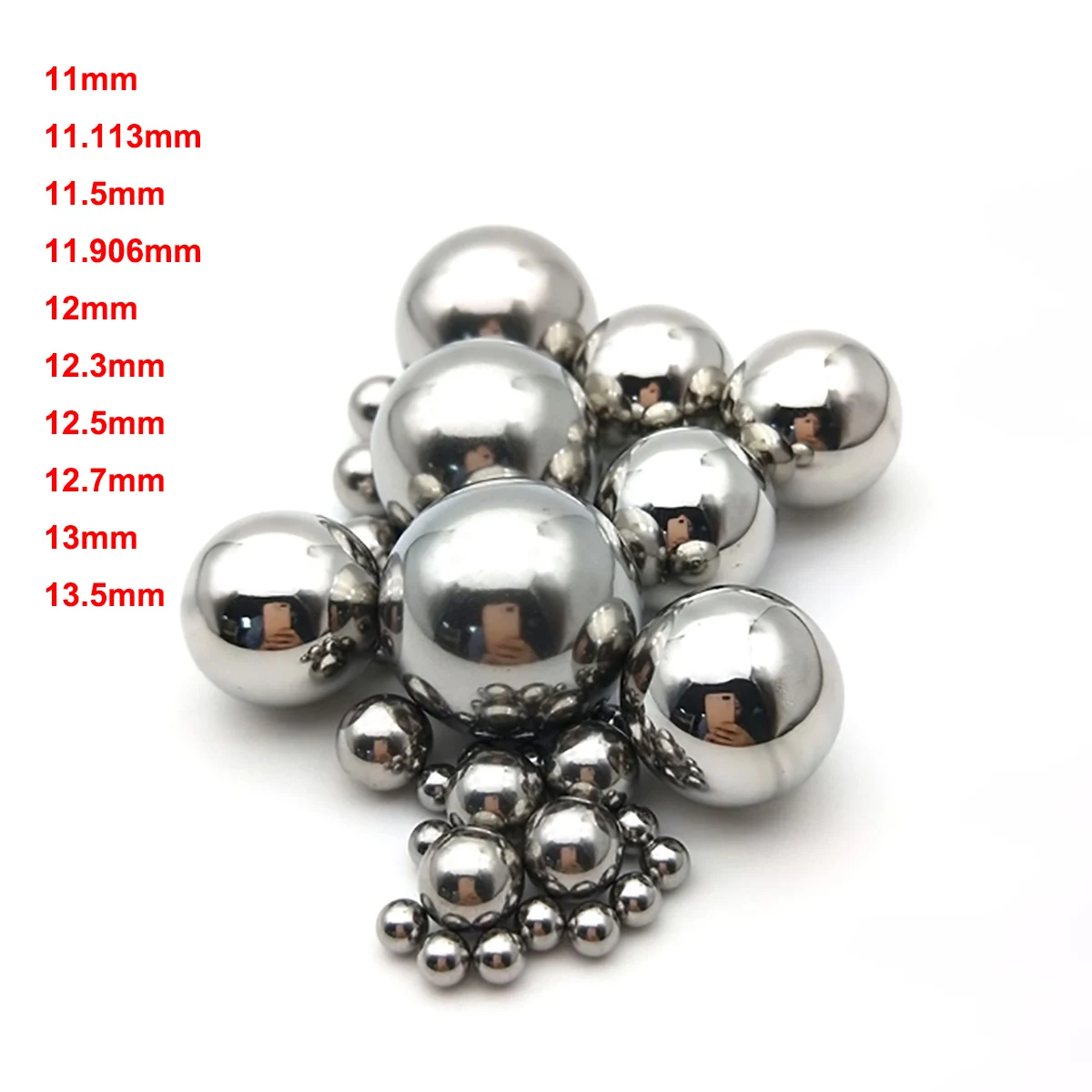 

10pcs 11/11.113/11.5/11.906/12/12.3/12.5/12.7/13/13.5 -18.5mm High Precision Bearing Balls GCR15 Bearing Steel Smooth Solid Ball