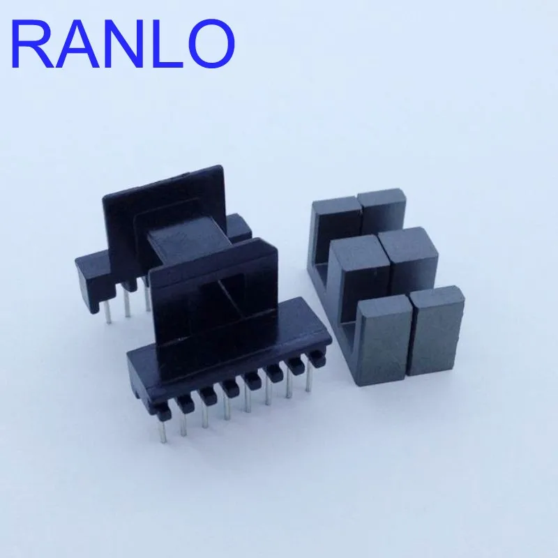 RANLO EF20 6+8pin Transformes Bobbin Frame PC40 Ferrite Core