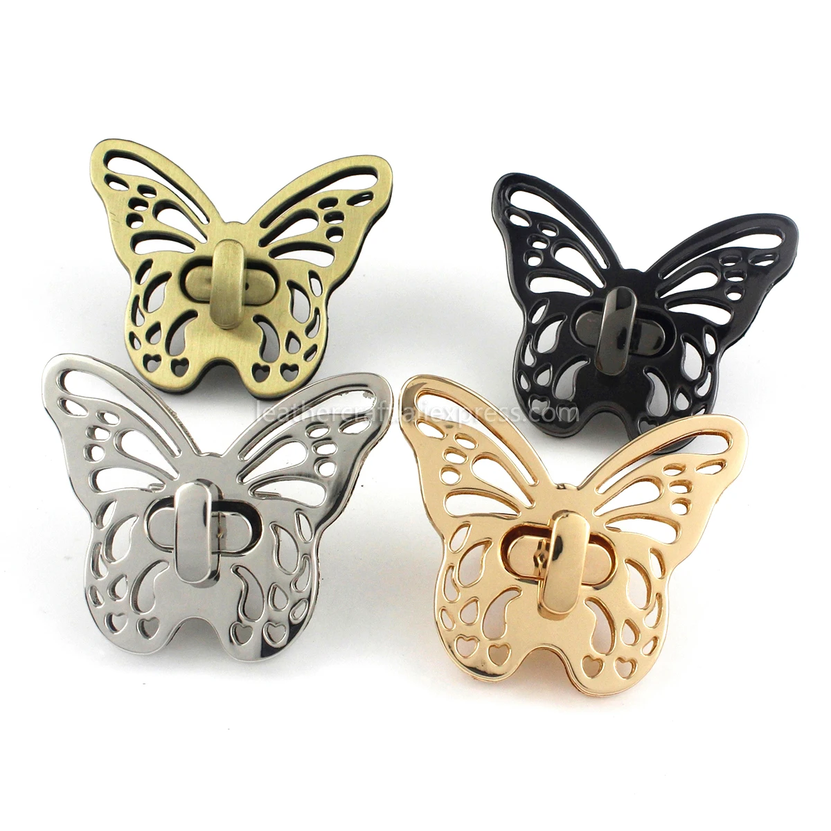 1 piece Metal Butterfly Turn  Twist Lock Clasp for Leather Craft Women Bag Handbag Shoulder Bag Purse DIY Hardware Accessories