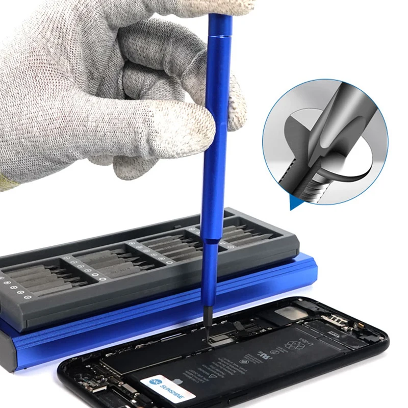 SAYTL-Juego de destornilladores magnéticos de precisión, Mini caja de herramientas desmontables para reparación de teléfono, PC, hogar inteligente