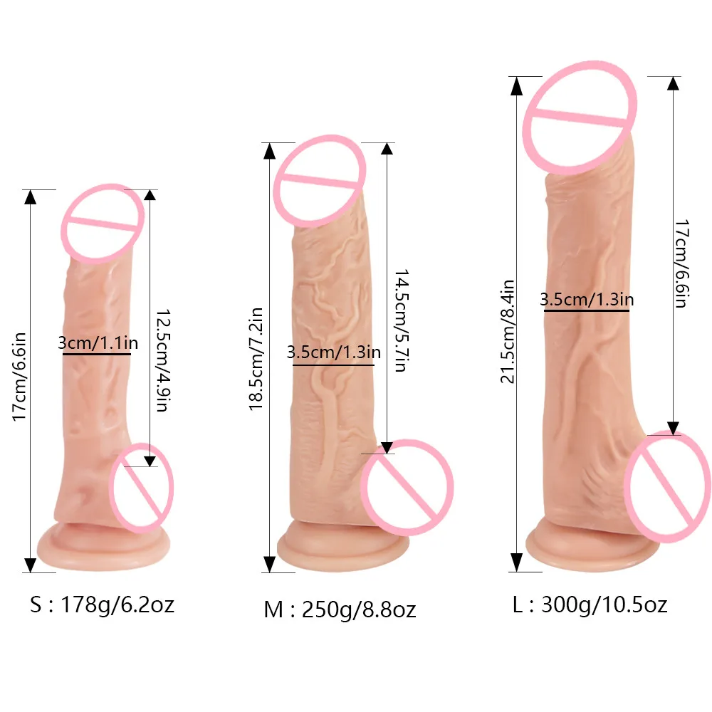 Realistic Dildo With Ball Sex Toy for Women Penis with Strong Suction Cup  Vagina G-spot Anal Plug Massager Clitoris Stimulator