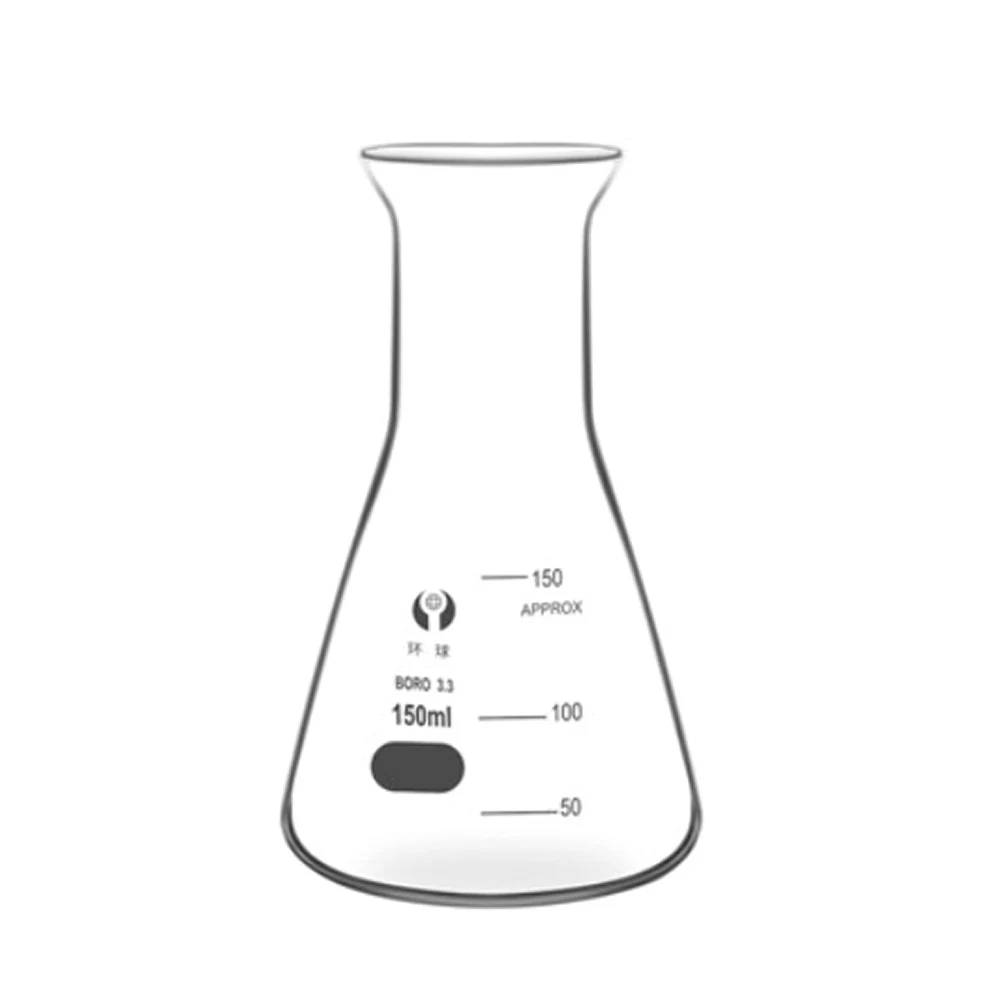 Wide mouth triangular flask 50-1000Ml chemical experiment High temperature resistance Cup stopper flask Clear scale