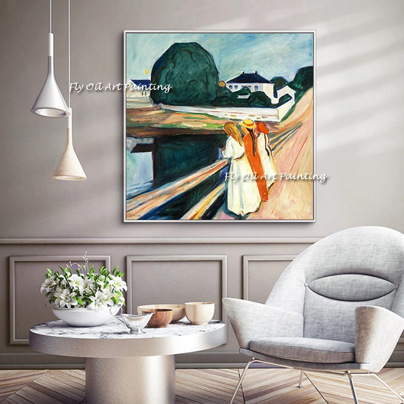 

The Girl on the Bridge by Edvard Munch Abstract Oil Painting Wall Art Pictures For Living Room Modern Home Decor Famous Artworks