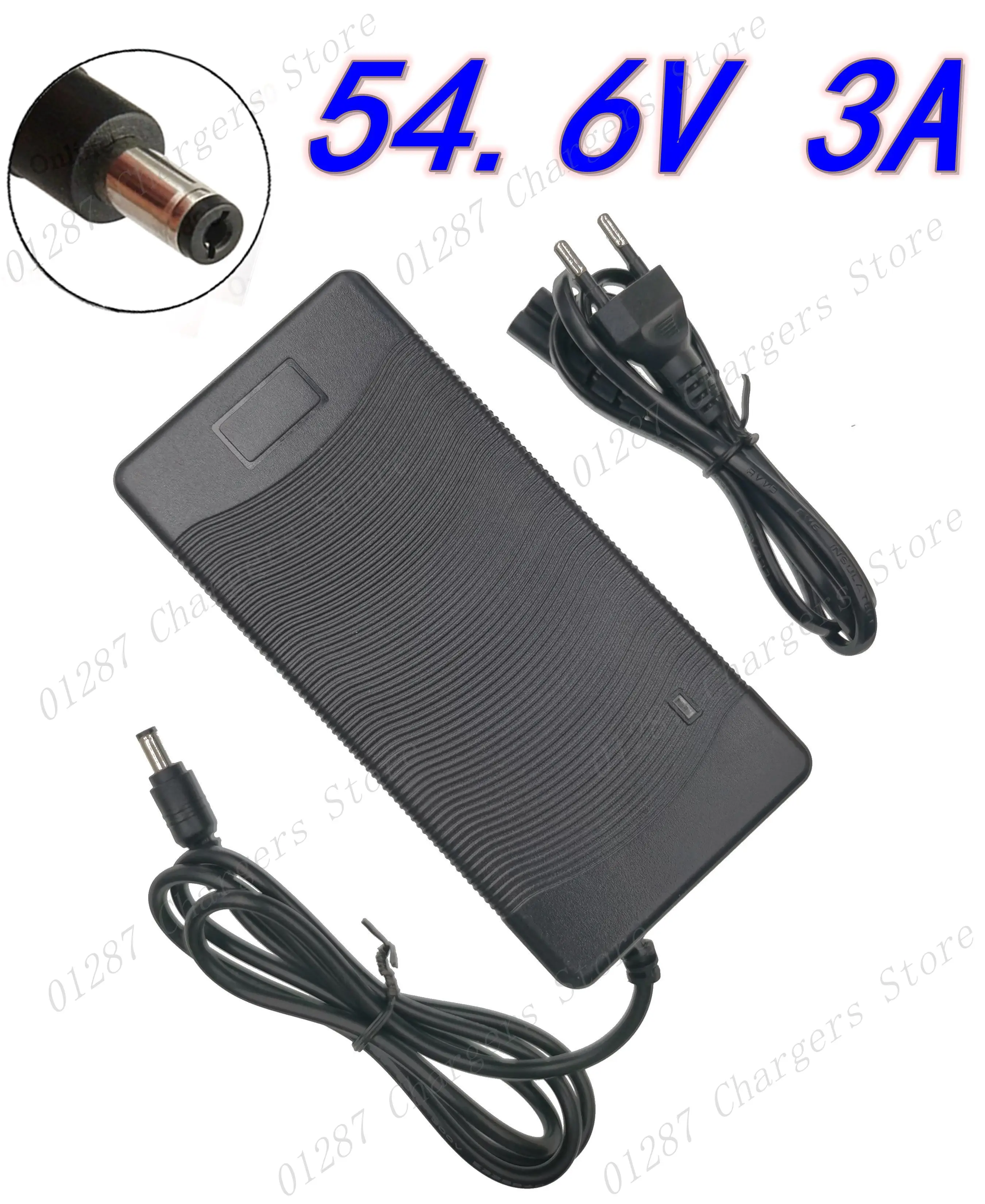 54,6 V 3A Batterieladegerät für 13S 48 V Li-Ionen-Akku, Elektrofahrrad-Lithium-Akku-Ladegerät, hohe Qualität, starke Wärmeableitung – Detail 1