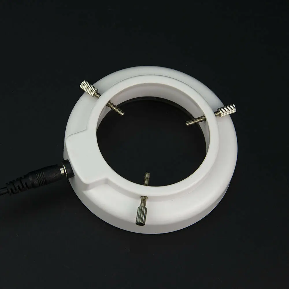 Anillo de microscopio óptico ajustable de 56 LED, fuente de luz, iluminador de microscopio estéreo, lámpara de microscopio de luz blanca de diámetro interior de 60mm