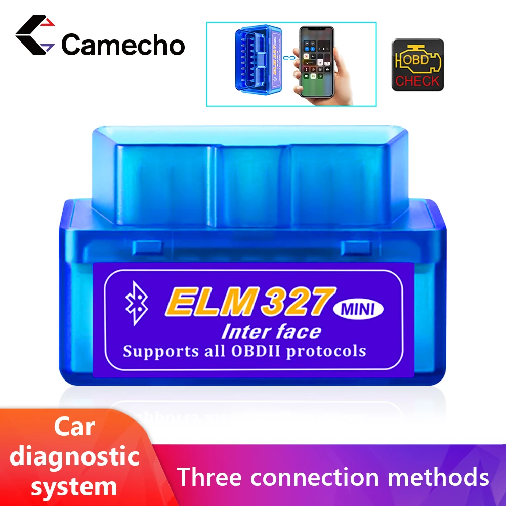 

Camecho ELM327 V1.5 OBD2 Adapter BT/WIFI/USB connection Scanner Diagnostic Tool For android/PC/IOS Code Reader Vgate Icar2