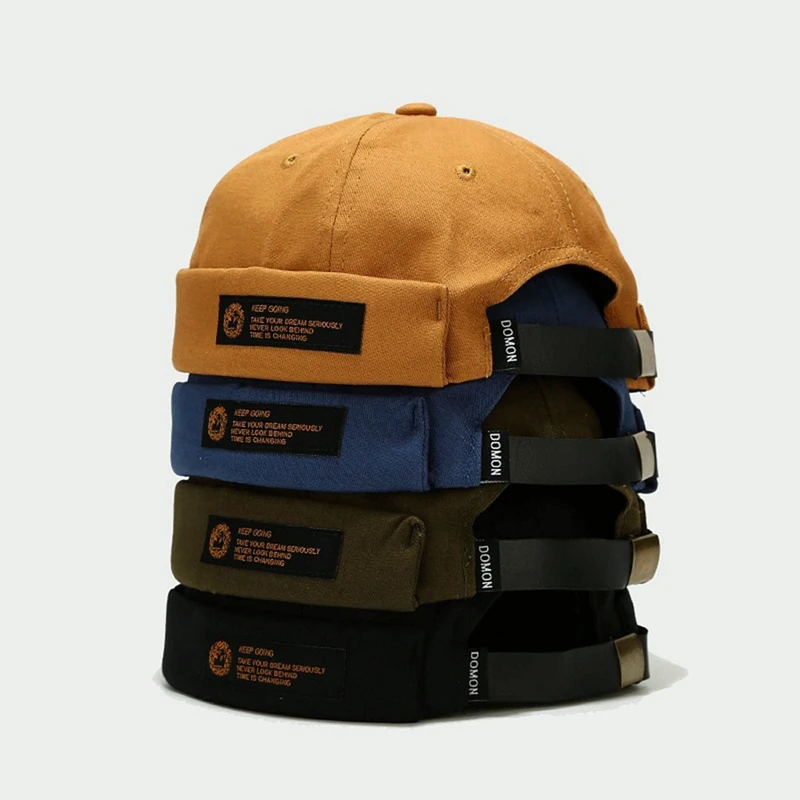 Mode Männer Docker Kappe Schädeldecke Retro Sailor Cap Beanie Hüte Männer Frauen Eimer Kappe Brimless Hut Schädeldecke Motorhaube Dad Caps unisex