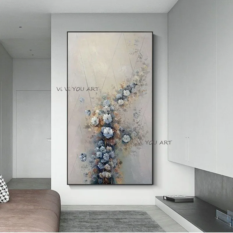 

100% Entrance Frameless Fashion Art Pure Hand Painted Color Oil Painting Modern Minimalist Decoration Living Room Entrance Mural