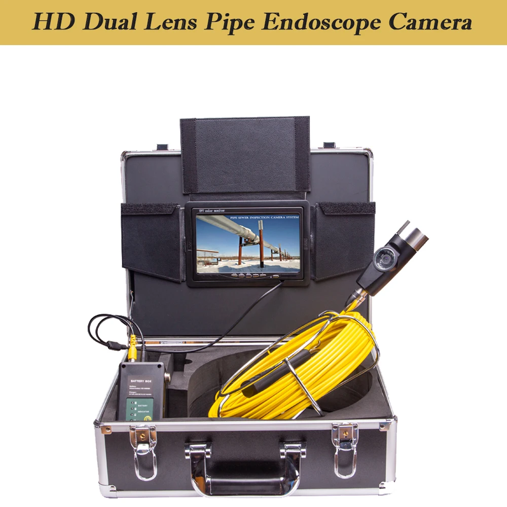 

1000TVL 42MM 20m Pipeline Sewer Inspection Video Camera Drain Pipe Endoscope Industrial Inspestion System 7 Inch LCD Monitor