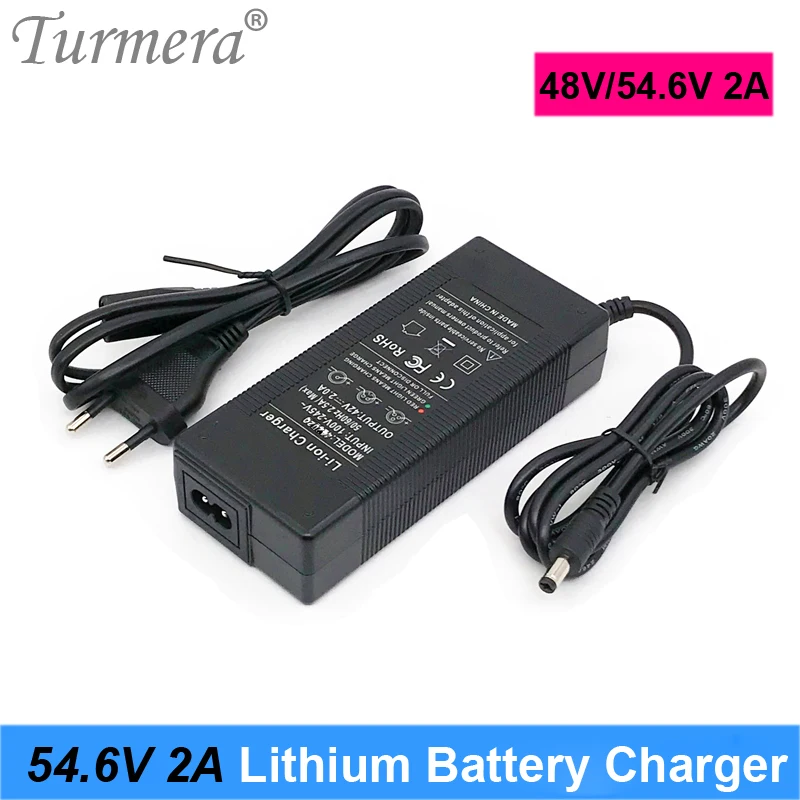 

Turmera 54.6V 2A Lithium Battery Charger CC-CV Mode Smarter Charging Indicator for 13S 48V Electric Bike E-Scooter Batteries Use