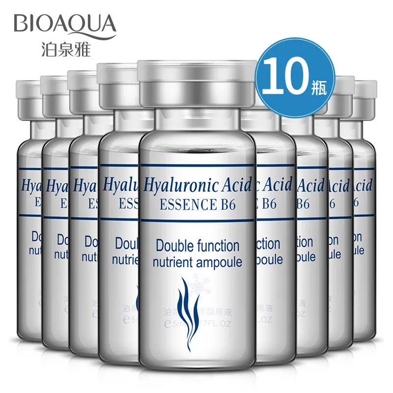 BIOAQUA 10PCS/Set Hyaluronic Acid Serum Moisturizing Vitamins E Facial Moisturizing Anti Wrinkle Aging Collagen Day