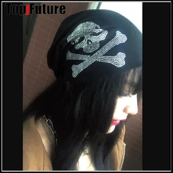 Harajuku Gothic Skull Hats bling bling crystal Women Girls men Caps Streetwear punk Decorative punk Lolita cosplay hat hat