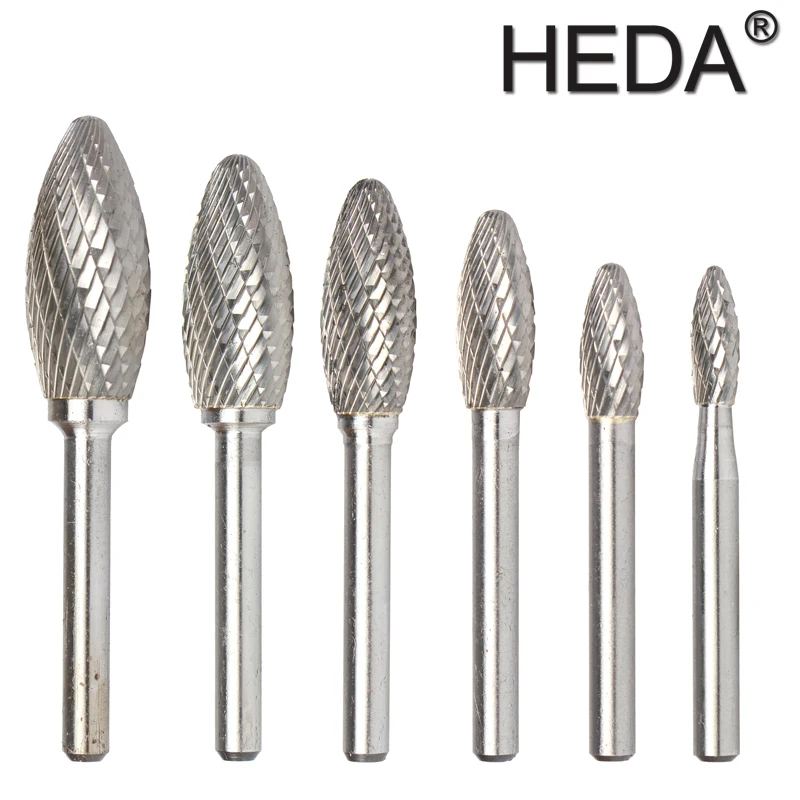 6-16mm Engraving Heads Hand Joinery Tool Set HX-Series Tungsten Carbide Burr Bit Rotary Files For Grinding Metal Wood Carving