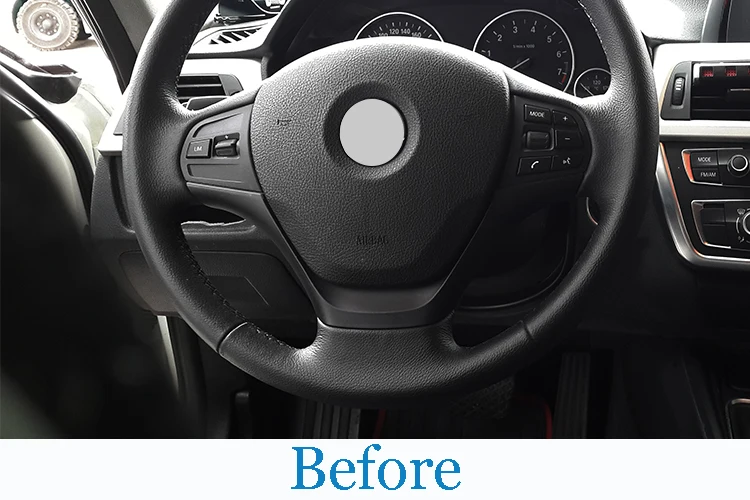 Car Carbon Fiber Interior Steering Wheel Decorative Frame Panel Cover Trim For BMW 3 Series F30 F32 F34 2013-2019 Accessories