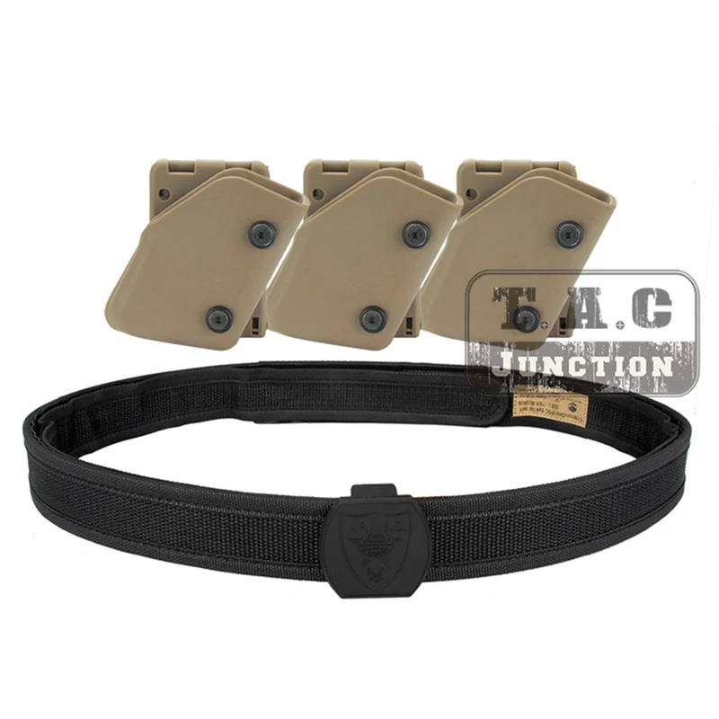 

IPSC USPSA IDPA Competition High Speed Shooting Inner & Outer Belt w/ 3x Fast Draw Pistol Magazine Pouch Mag Carrier Holster