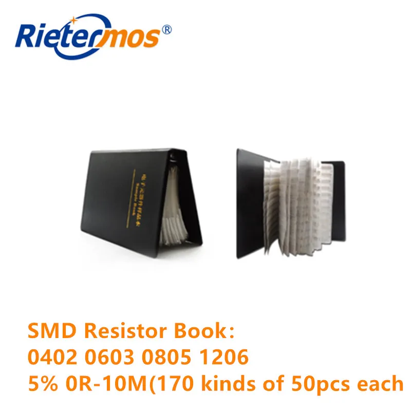 SMD المقاوم كتاب 0402 0603 0805 1206 5% 0R-10M 170 أنواع من 50 قطعة كل المقاومة عينة كتاب