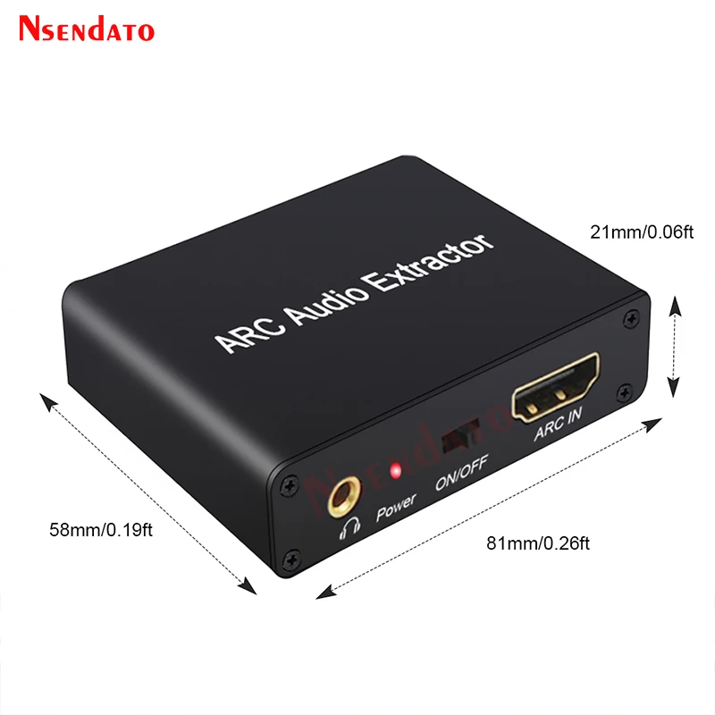 HDMI ARC Audio Extractor DAC ARC L/R Coaxial SPDIF Jack Extractor Return Channel Converter For Fiber RCA 3.5mm Headphone for TV