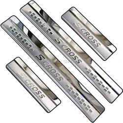 For Suzuki SX4 S-Cross SCross Accessory 2014-2021 2022 2023 2024 Stainless Chrome Car Door Sill Kick Plate Guard Pedal Protector