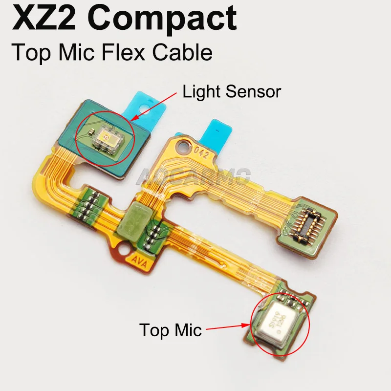 Aocarmo For SONY Xperia XZ2 Compact H8314 H8324 SO-05 Light Proximity Sensor XZ2C Mini Top Bottom Mic Microphone Flex Cable