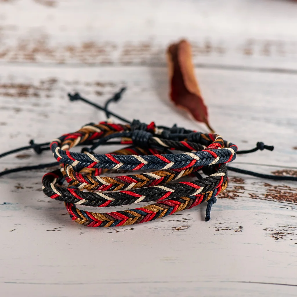 Woven Adjustable Handmade Macrame Rope Woven Bracelet thread Woven Bracelets lot For Women Wholesale #KY301