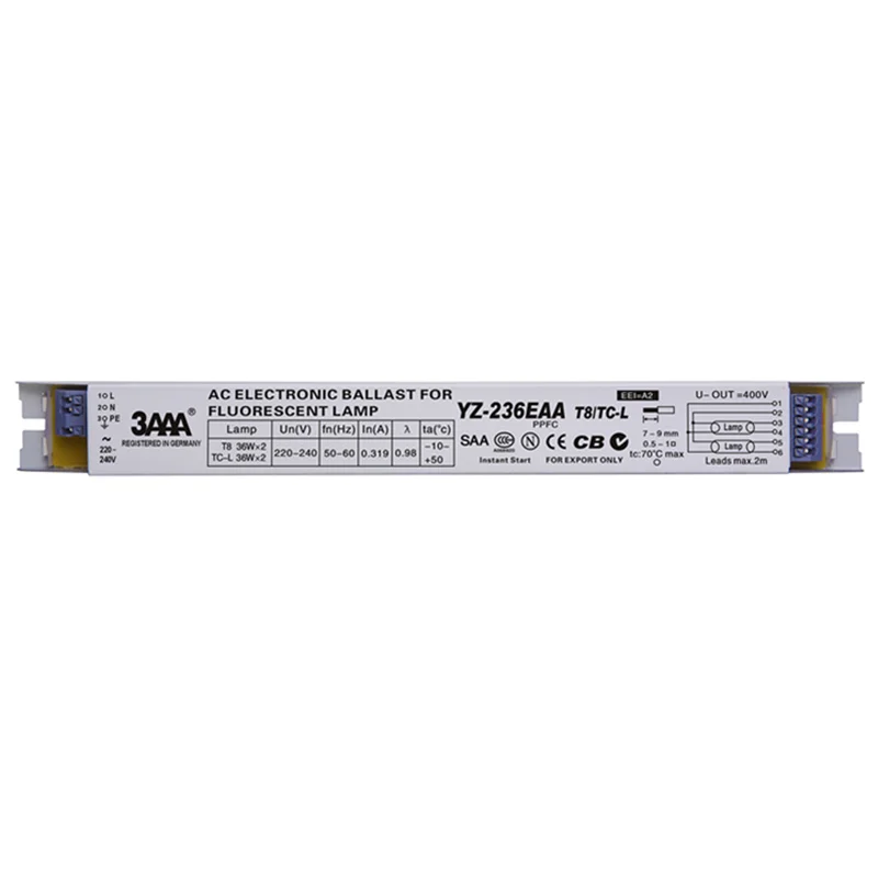 3AAA YZ-136EAA YZ-236EAA YZ-336EAA 220V 1*36W 3*36W T8 Electronic Ballast For T8 Fluorescent Lamp Advertising Light Box