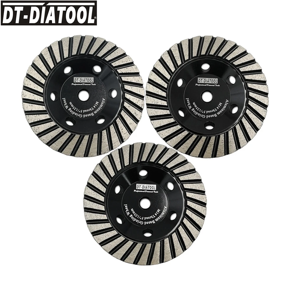 DT-DIATOOL 2 Pcs Dia 5 "/125 Mm M14 atau 5/8-11 Aluminium Berbasis Grinding Roda Roda Berlian grinding Disc Marmer Granit Grinding Wheel