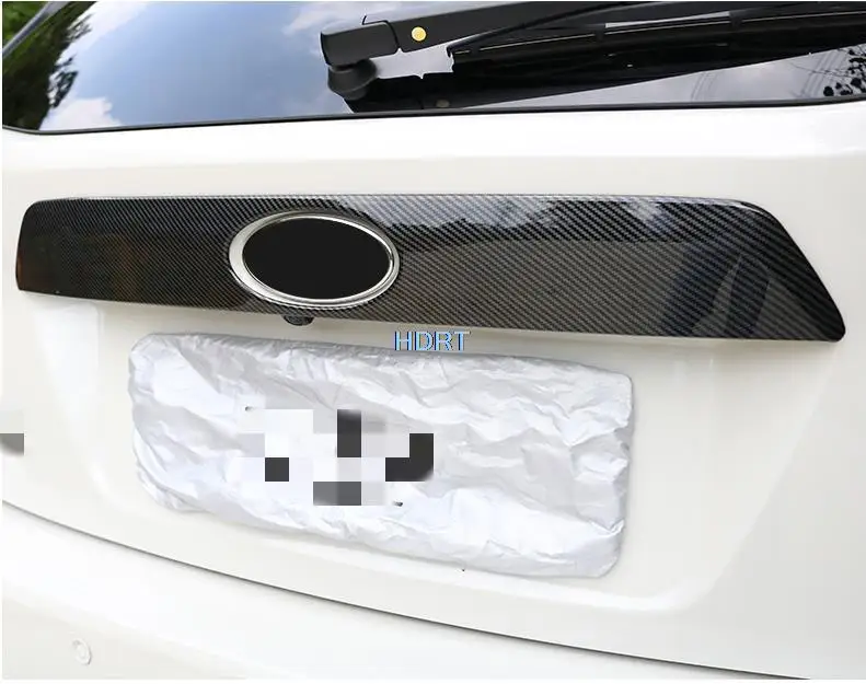 

For Subaru XV 2018 2019 2020 Carbon fibre ABS Chrome 1pc Rear Trunk Lid Cover Trim Tailgate Decoration Strip Logo Frame Trim