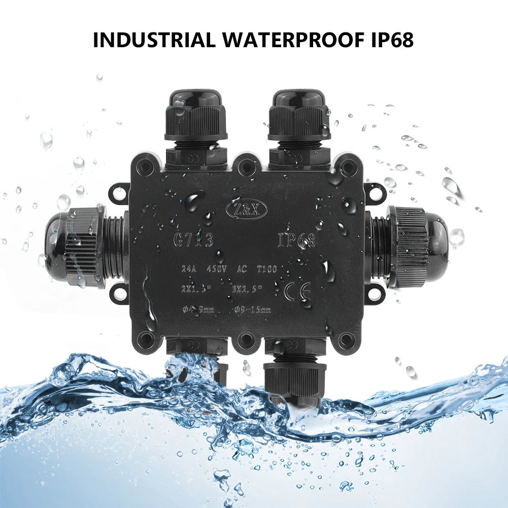 IP68 Waterproof Junction Box Electrical 2/3/4/5/6 Way Enclosure Block Cable Connecting Line Protection for Wiring Accessories