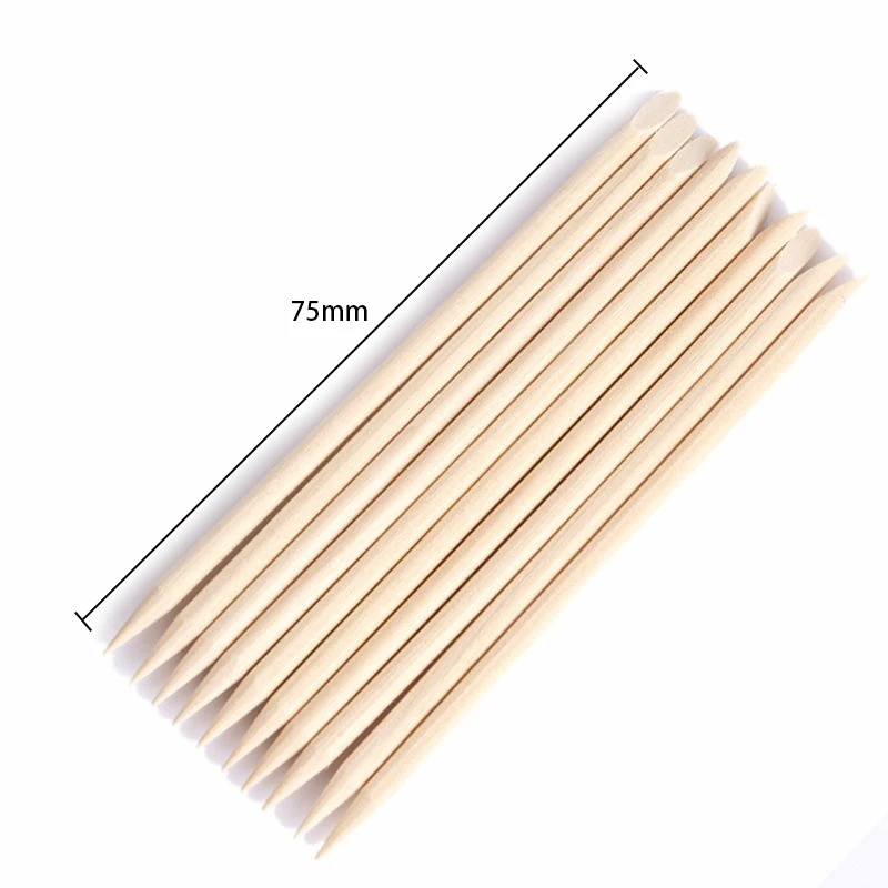 100pcs Wooden Sticks for Nails Design Nail Gel Polish Drawing Art Orange Wood Stick Cuticle Pusher Remover Manicure Tool Set