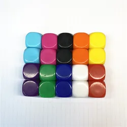 10Pcs Acrylic 16mm Multicolor Blank Dice Rounded Corner #16 Teaching Props Game Board Games Accessories Mathematical Tools